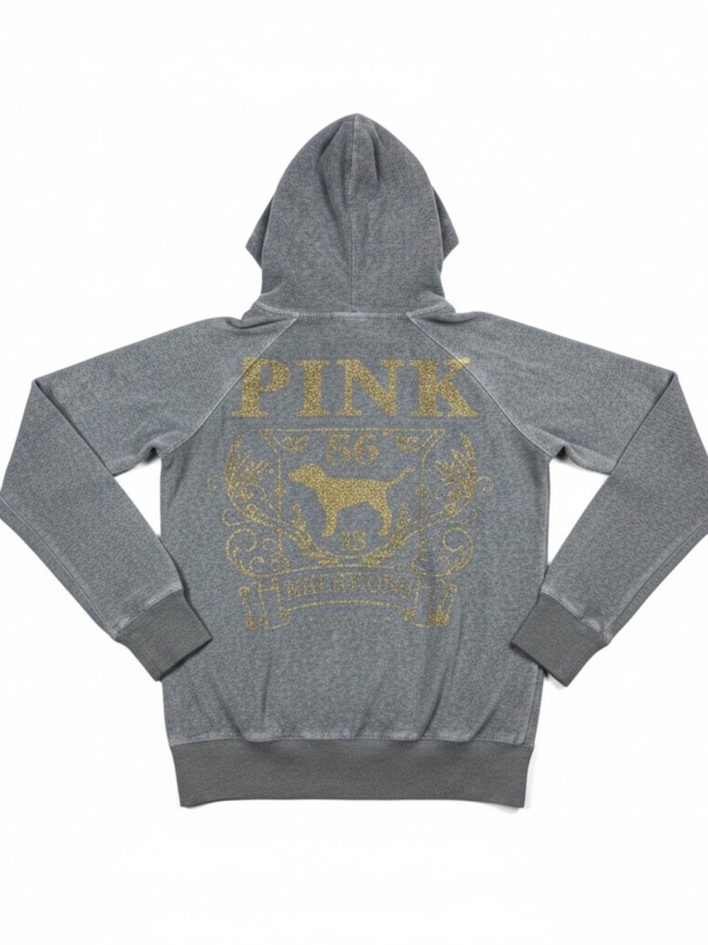 Vintage Victoria's Secret A- Lister Hoodie, Medium Gold Spellout Grey Hoodie